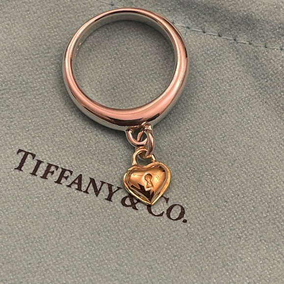 Tiffany & Co. Jewelry - Authentic Tiffany & Co. Heart Lock Charm in 18K Yellow Gold Ring Size 6 (Unused)